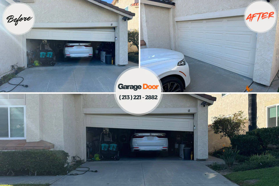 Before and after: garage door repair Hockinson, WA